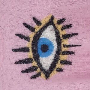 Wildfox pink sweater with eye on front.